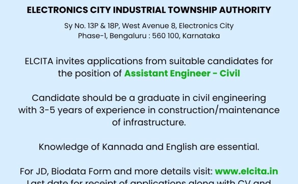 ELCITA – Assistant Engineer – Civil